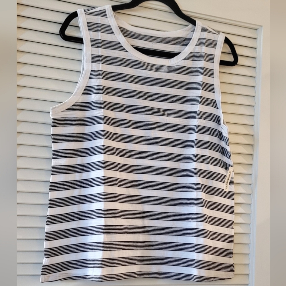 Daily Ritual - (NWT) Black & White Striped 100% Cotton Sleeveless Top